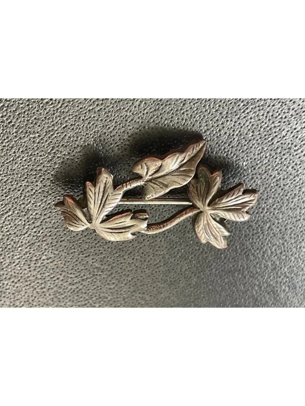 Antique Edwardian Sterling Silver Triple Leaf Brooch Safety Clasp Replacement
